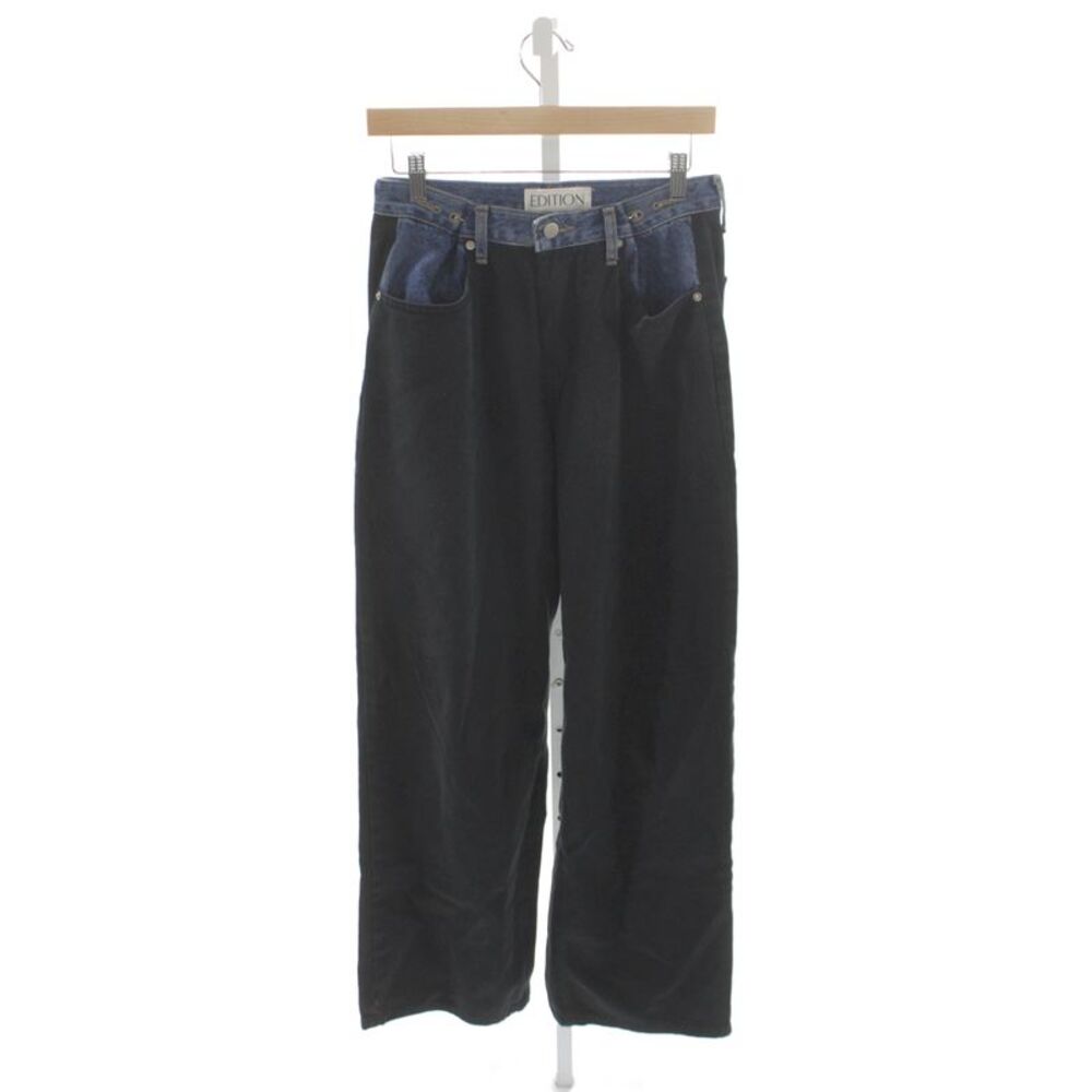 Edition Womens Black Wide Leg Jeans High Rise Cotton Solid Size XS